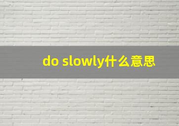 do slowly什么意思